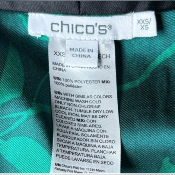 Chicos Nature Print reversible  Kimono size XXS-XS - Picture 10 of 11